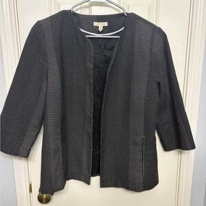 Eileen Fisher Black Open-Front Textured Jacket